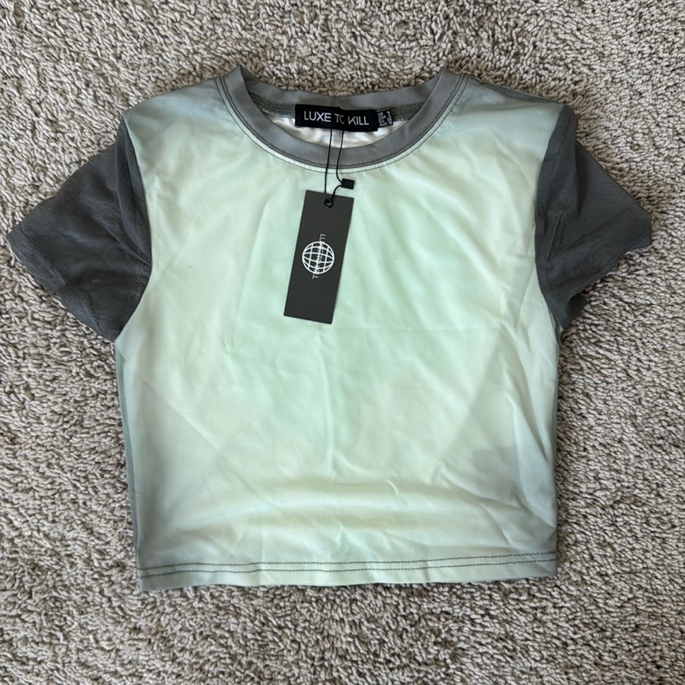 Sage Mesh Crop Top from Luxe To Kill